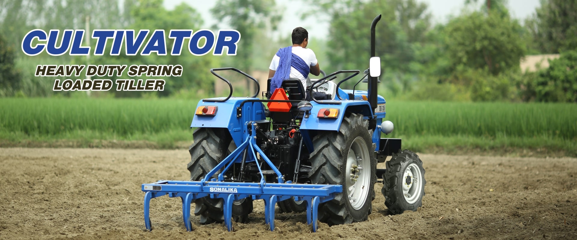 Cultivator Heavy-Duty Spring Loaded Tiller